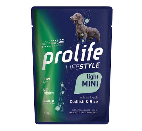 Prolife - Per Cani W Busta LS LIGHT Merluzzo & Riso 100 Gr