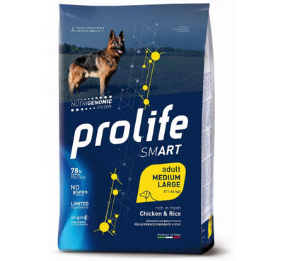 Prolife - Per Cani Smart AD Pollo & Riso M/L 12 Kg