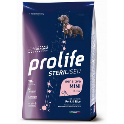 Prolife - Per Cani Sterilised Sensitive Maiale & Riso Mini 7 Kg