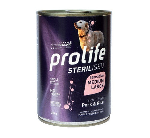 Prolife - Per Cani Sterilised Maiale & Riso M/L 400 Gr