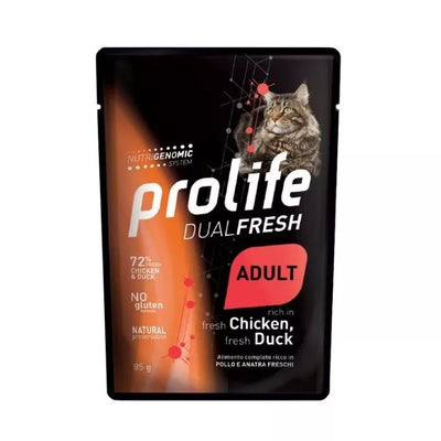 Prolife - Per Gatti Dual Fresh Pollo & Anatra Busta 85 Gr