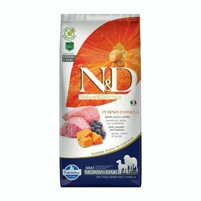 Farmina - N&D Pumpkin Per Cani Agnello & Mirtillo Adult MD/LG 12 Kg