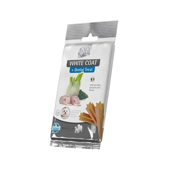 Farmina N&D White Coat Dental Treat con Branzino - Cani Adulti Medium/Maxi (110g)